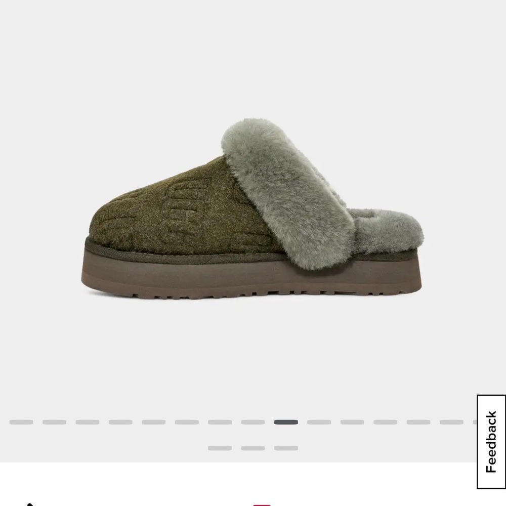 UGG Disquette Felted Platform Slipper 9 NEW